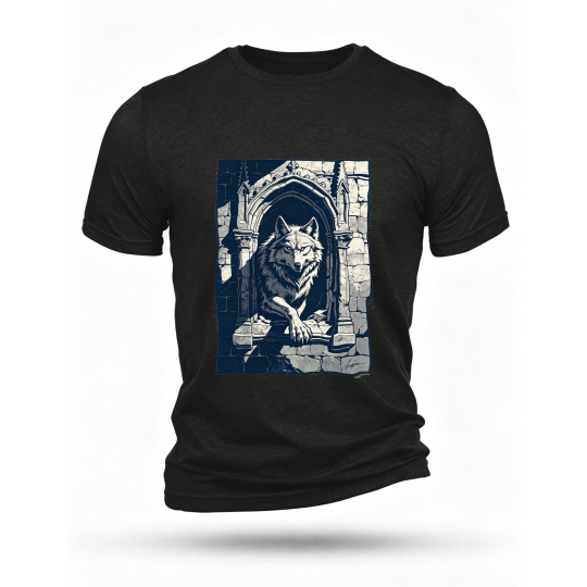 Black T-shirt, front print