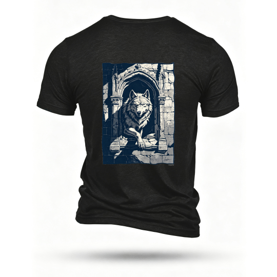 Black T-shirt, back print