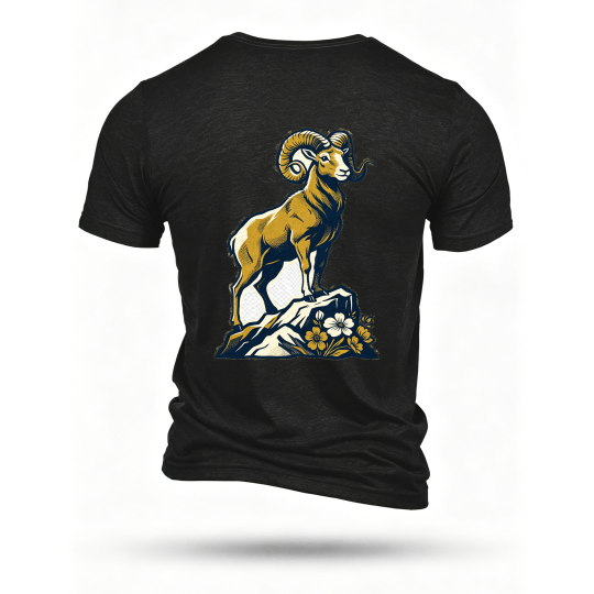 Black T-shirt, back print