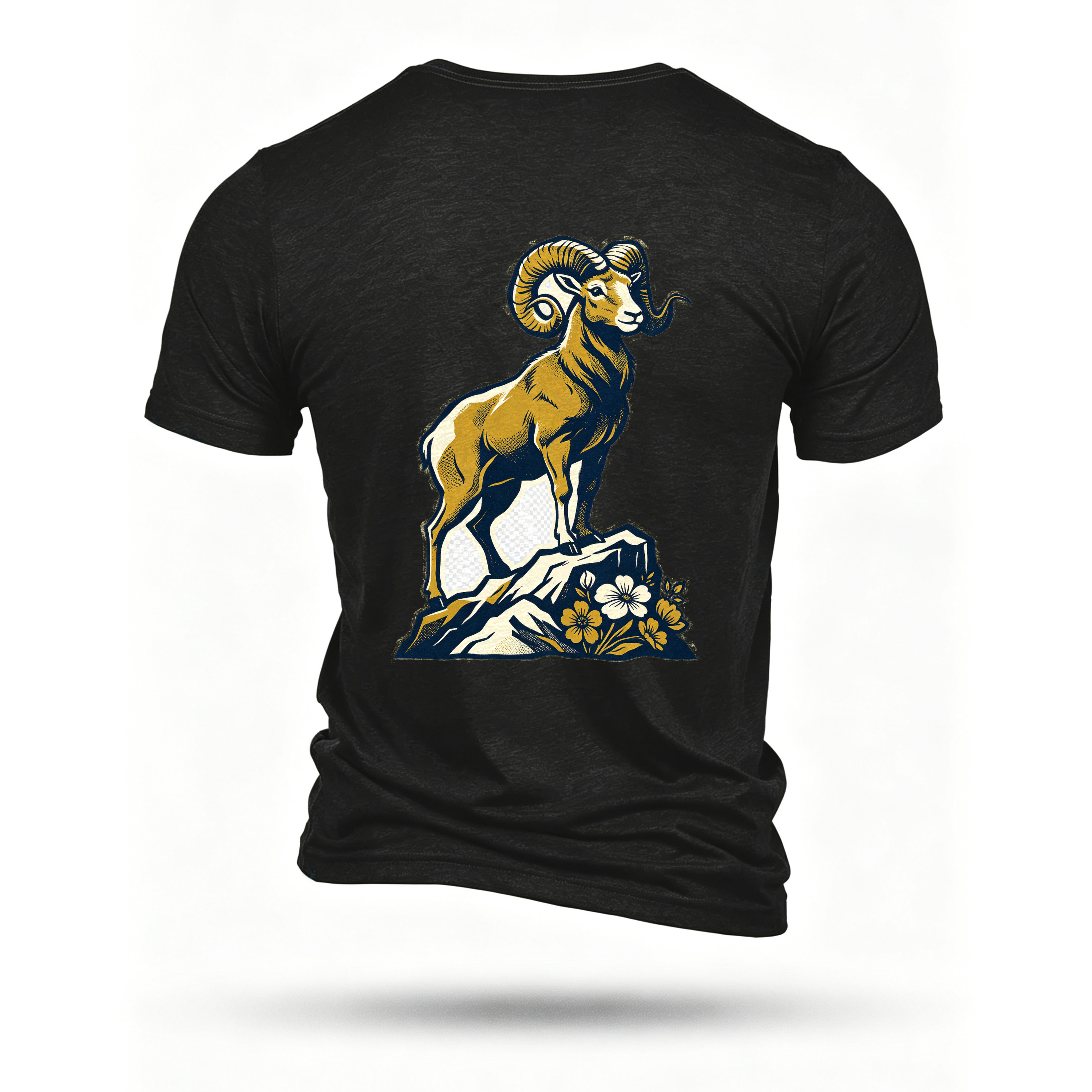 Black T-shirt, back print