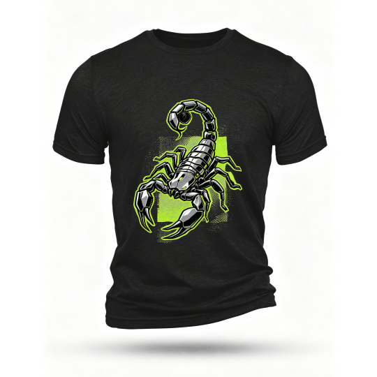 Black T-shirt, front print