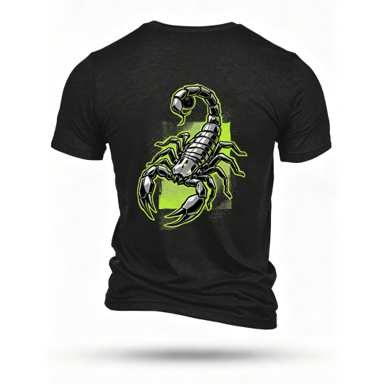 Black T-shirt, back print