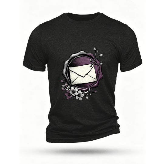 Black T-shirt, front print