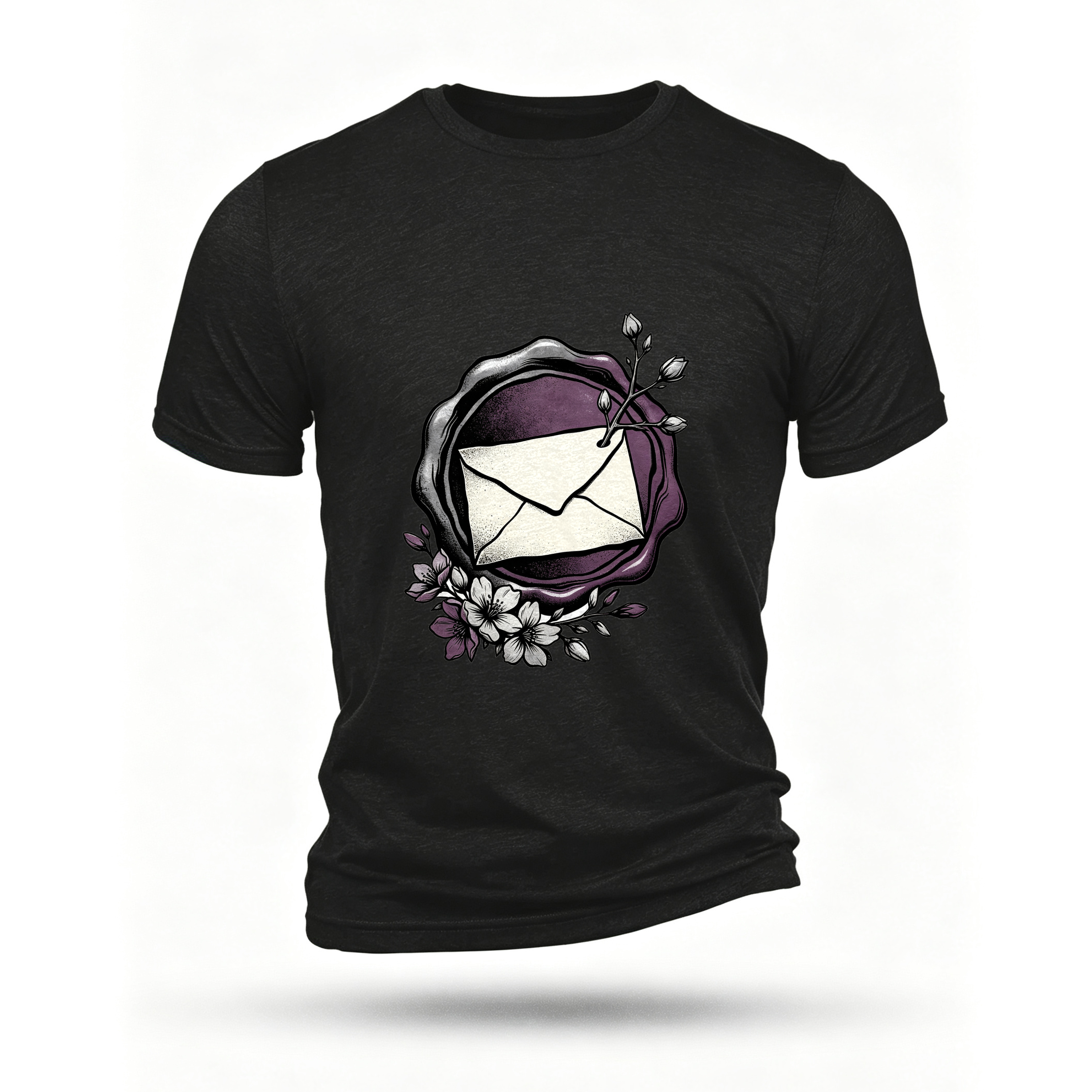 Black T-shirt, front print