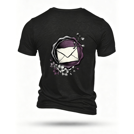 Black T-shirt, back print