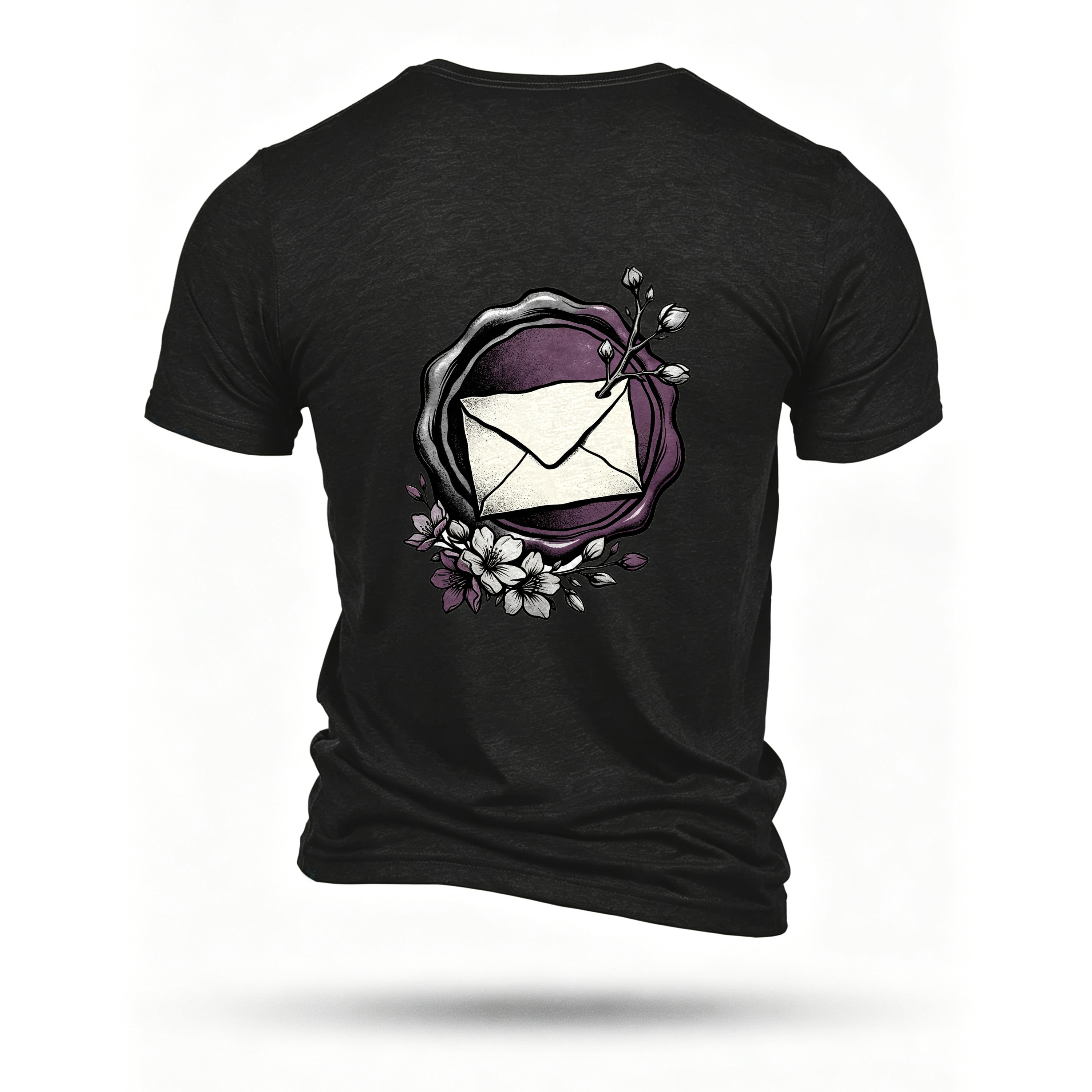 Black T-shirt, back print