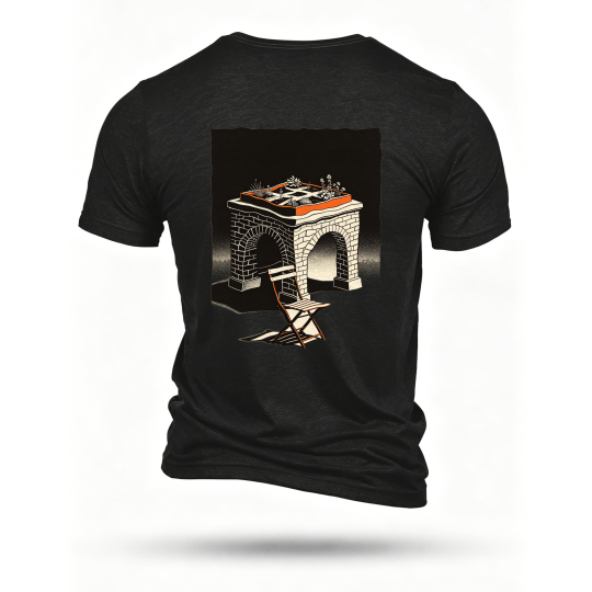Black T-shirt, back print