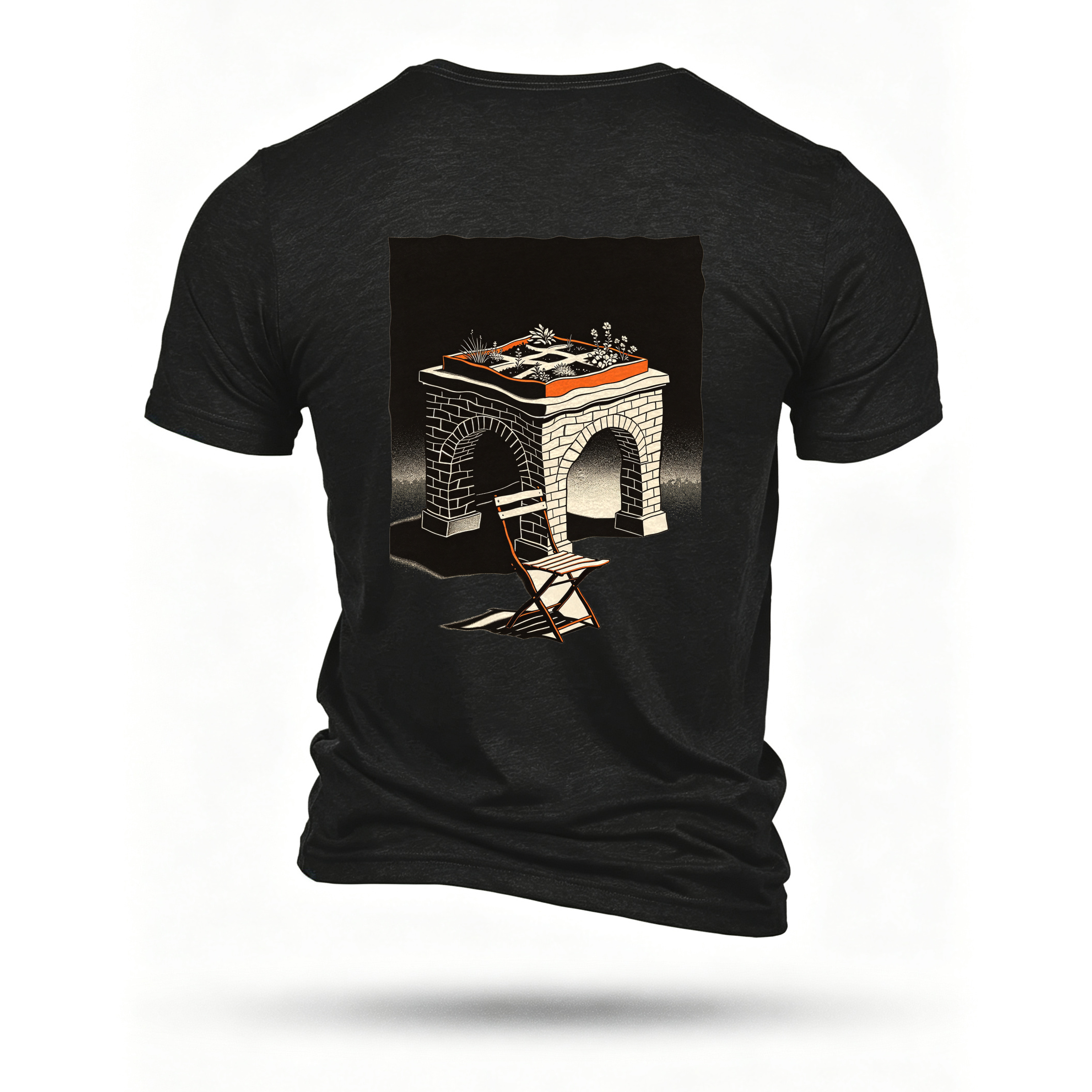 Black T-shirt, back print