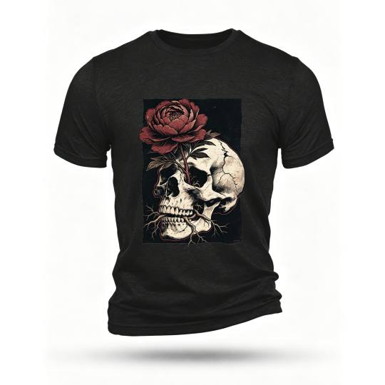 Black T-shirt, front print