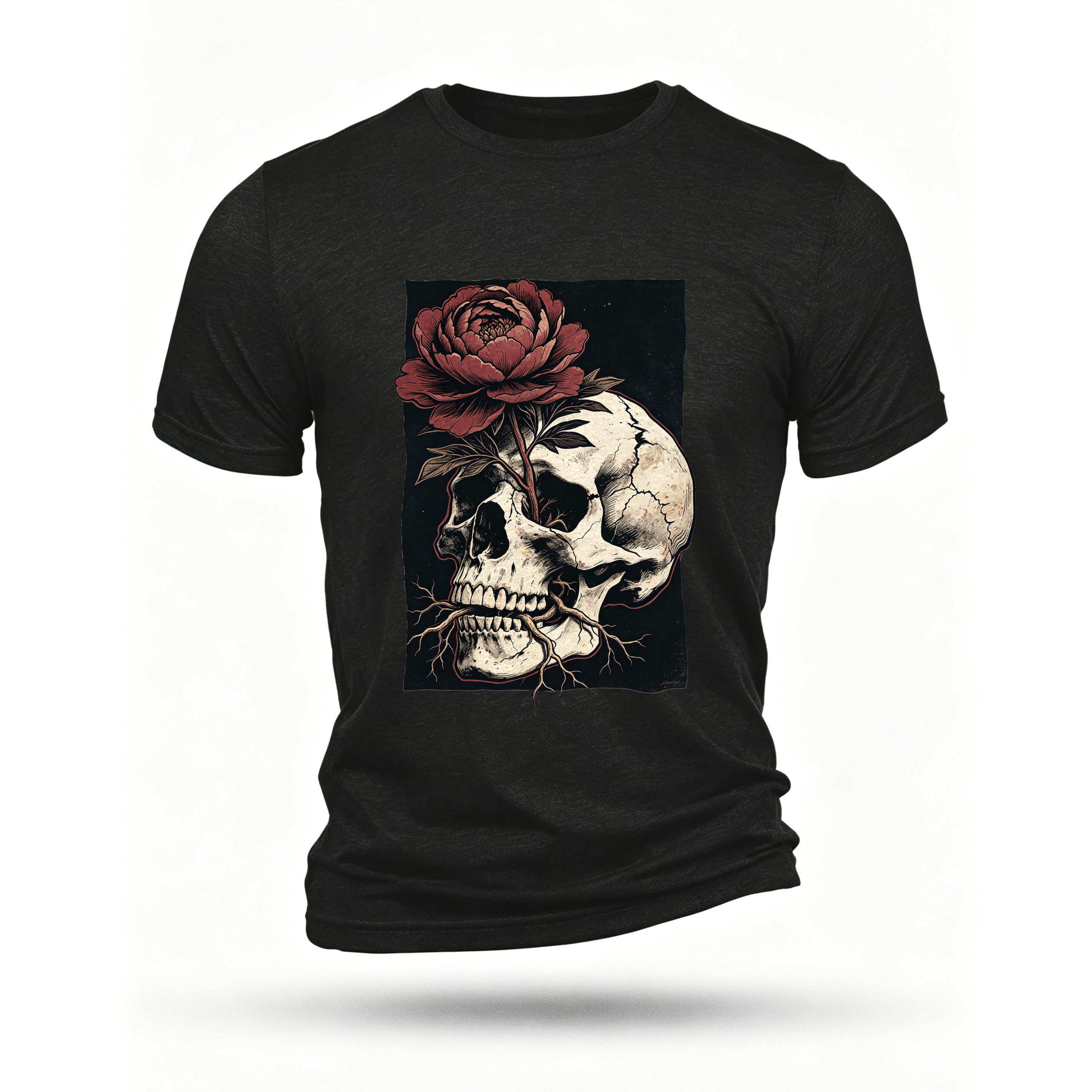 Black T-shirt, front print