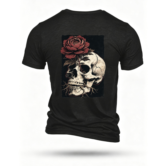 Black T-shirt, back print