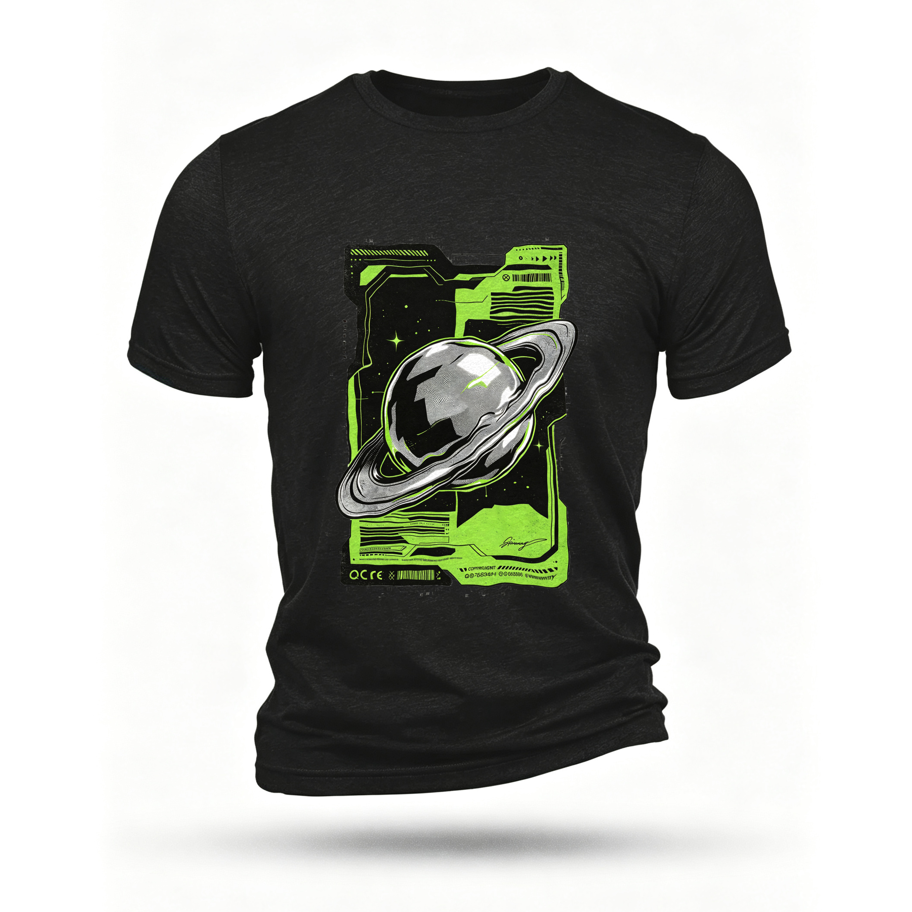 Black T-shirt, front print