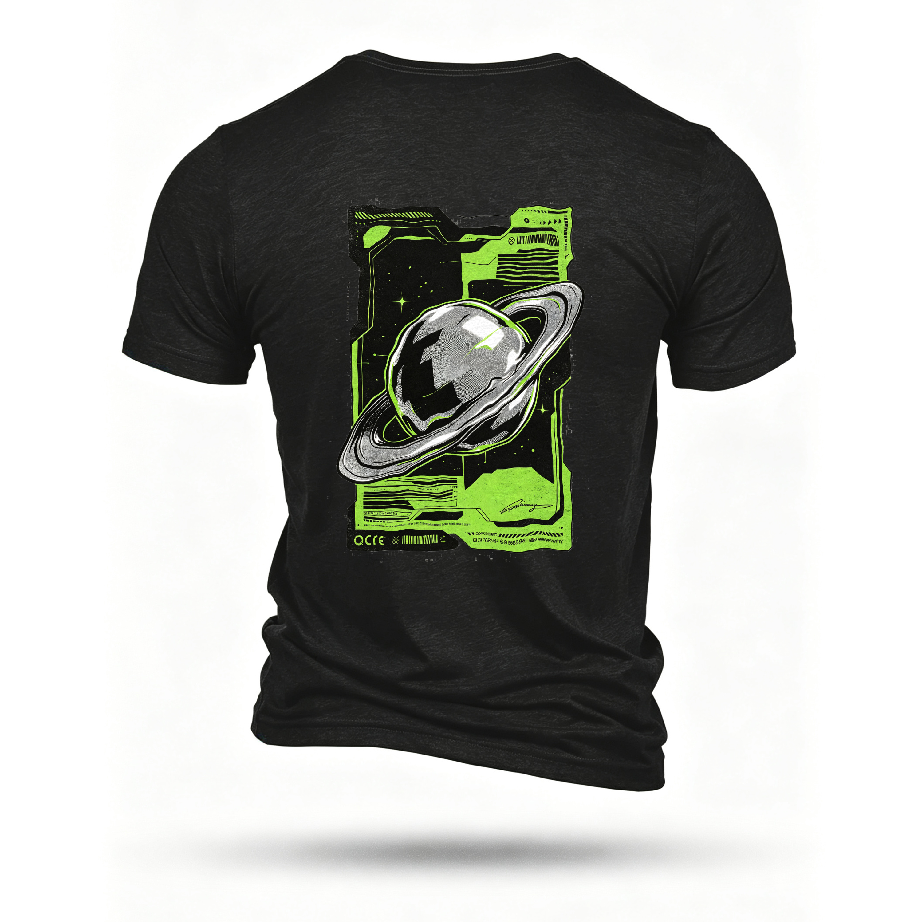Black T-shirt, back print