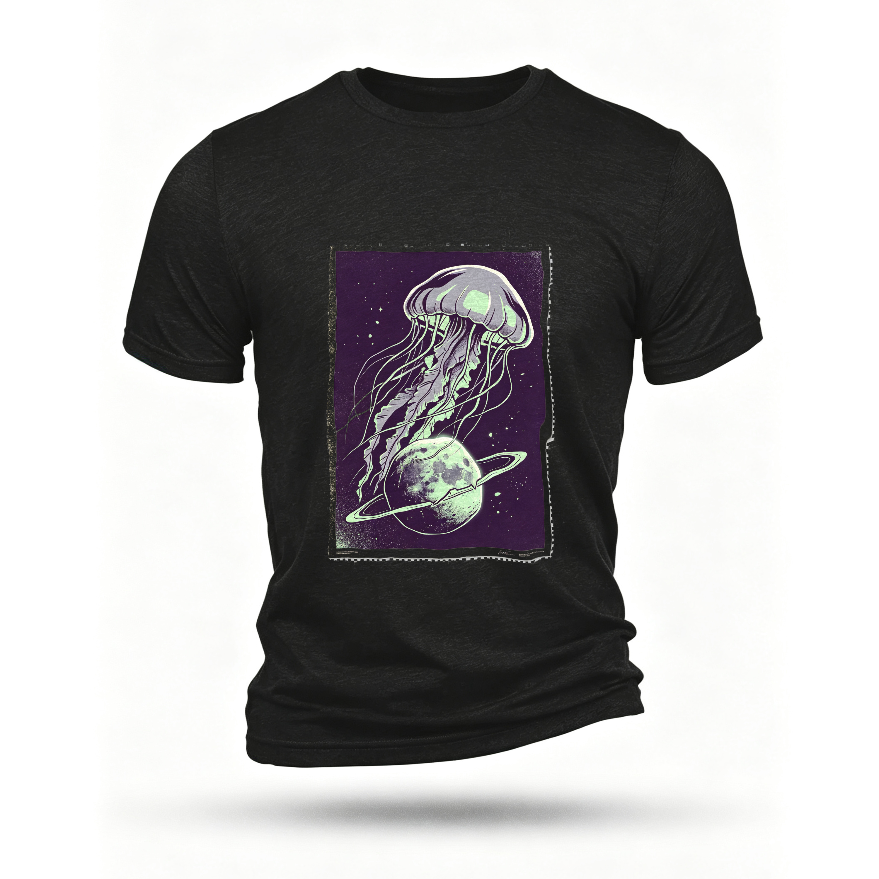 Black T-shirt, front print