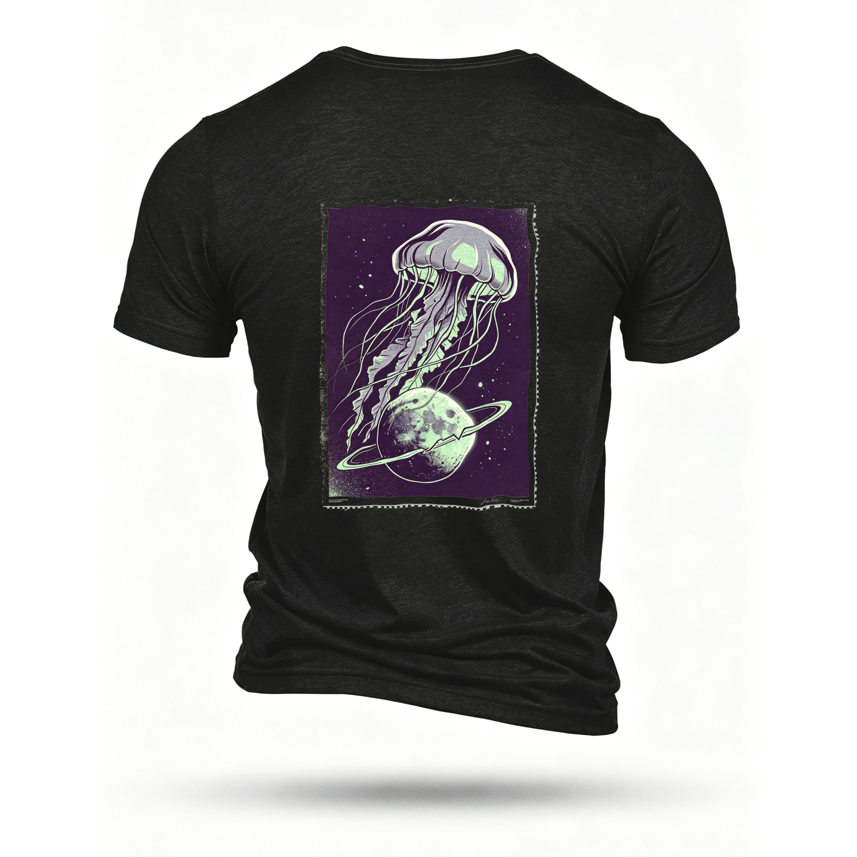 Black T-shirt, back print