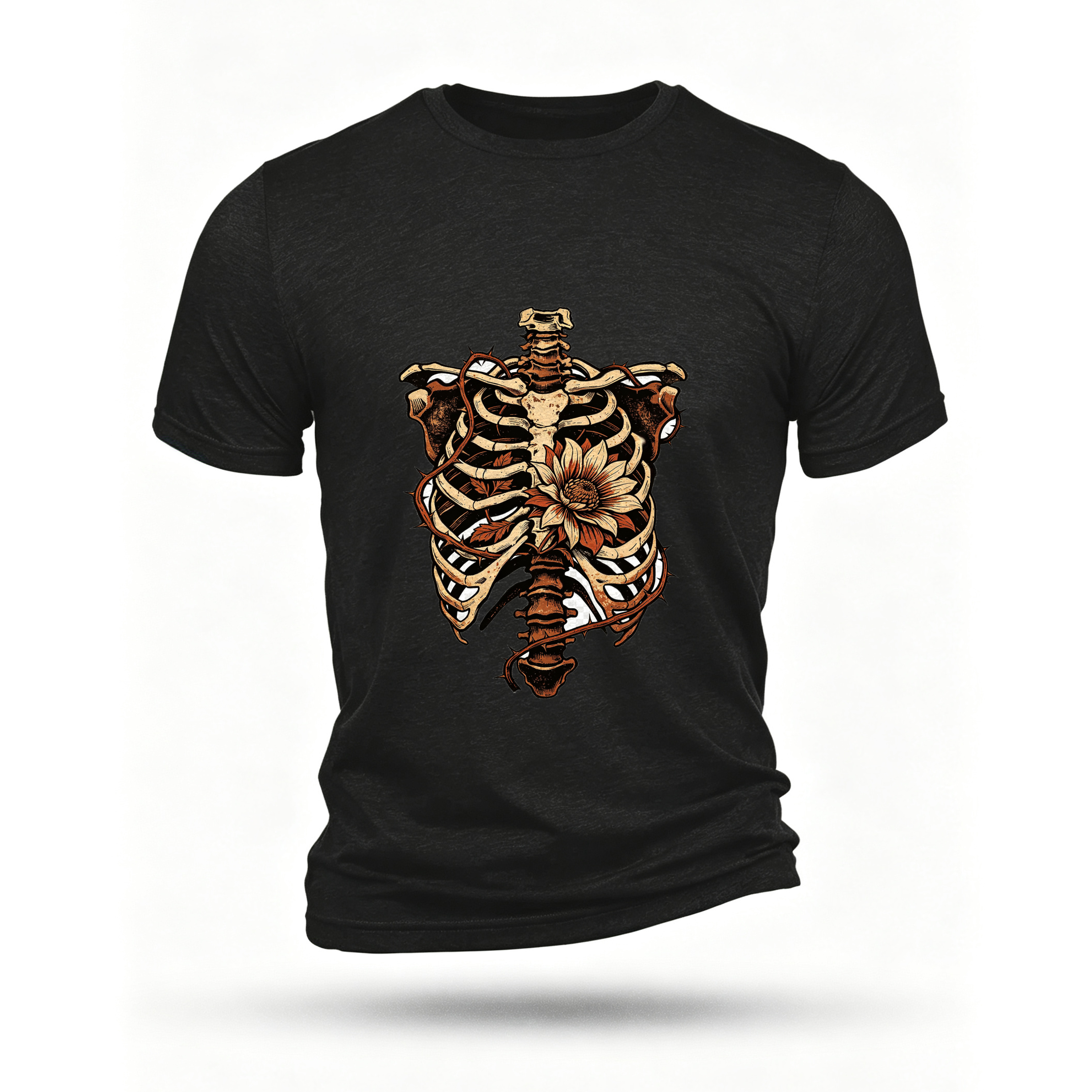 Black T-shirt, front print