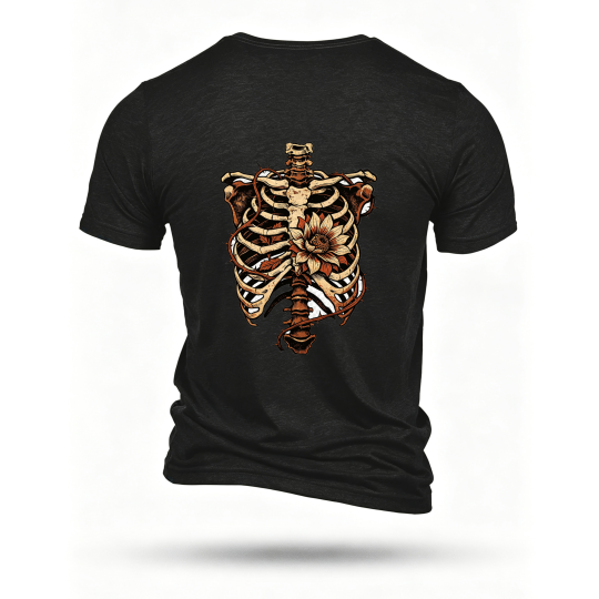 Black T-shirt, back print