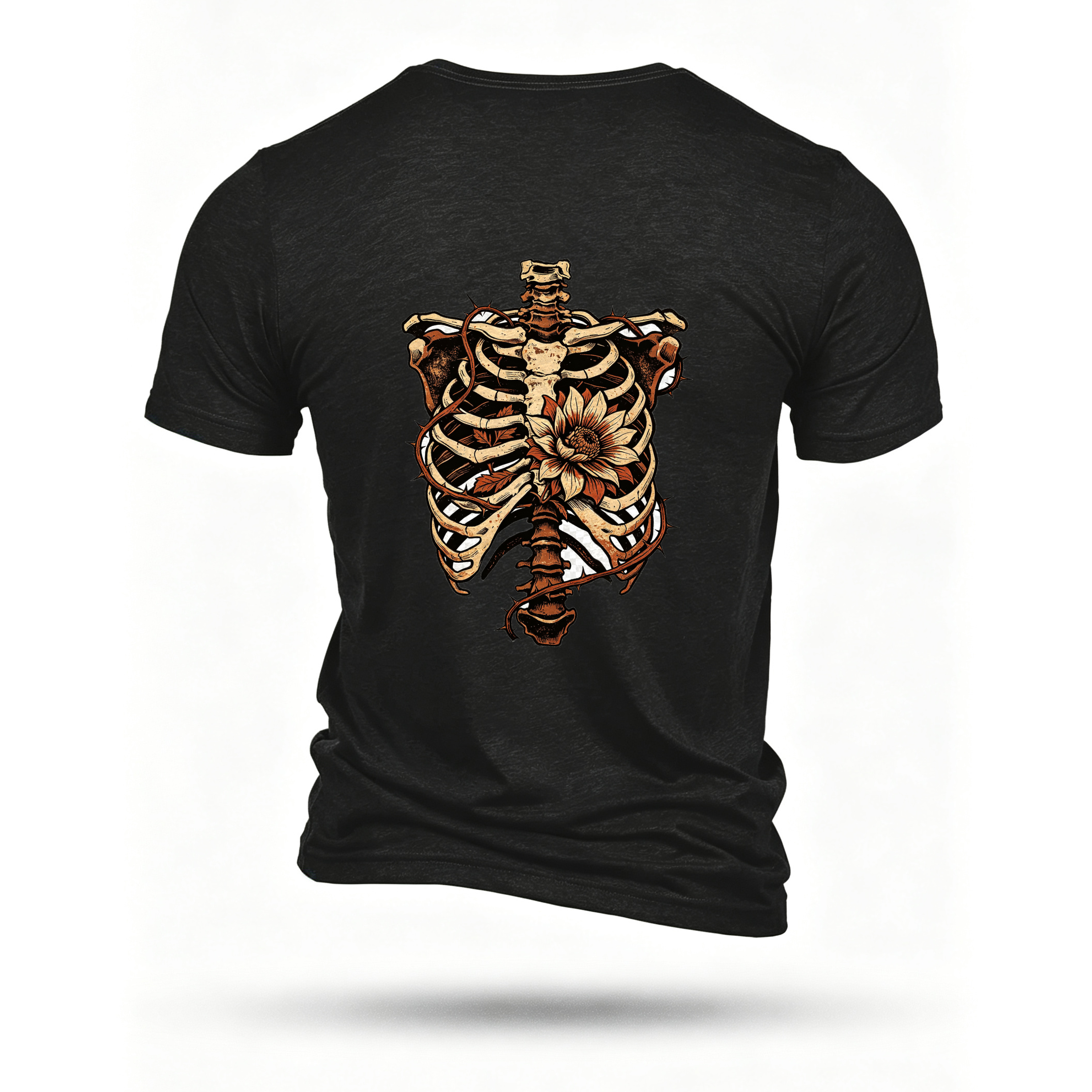 Black T-shirt, back print