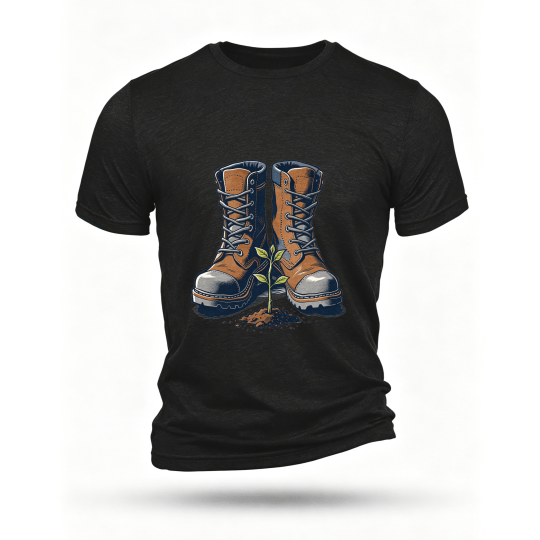 Black T-shirt, front print