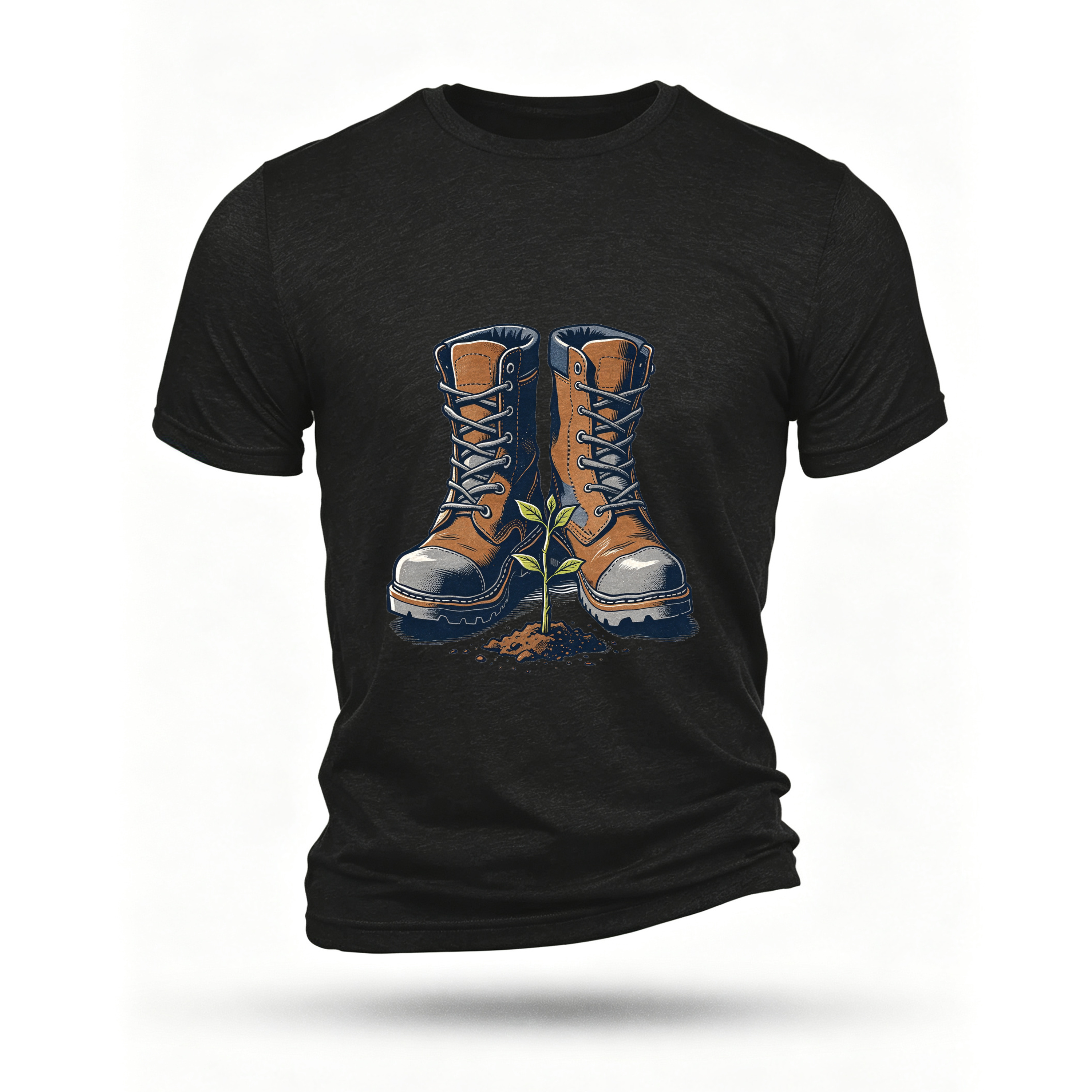 Black T-shirt, front print