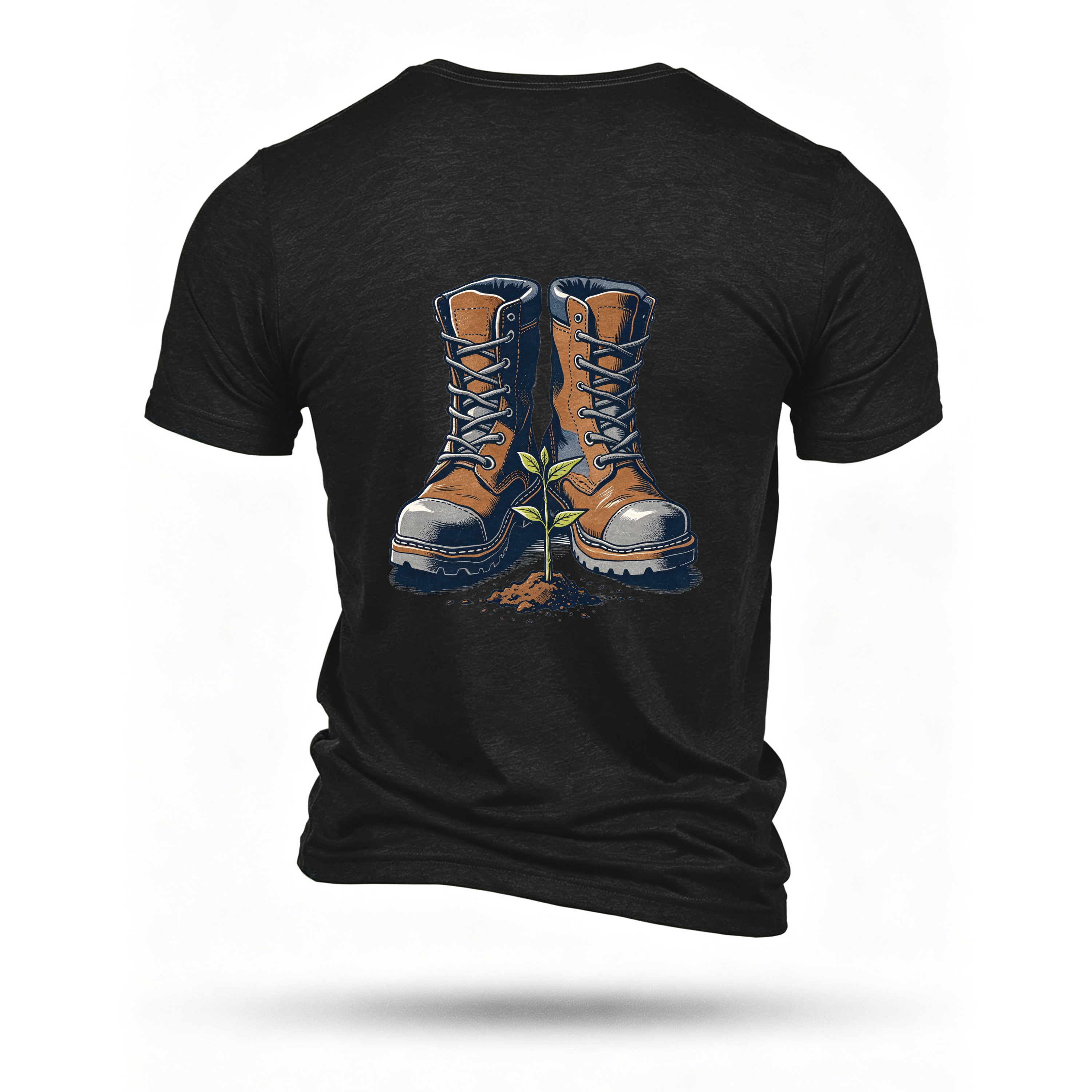 Black T-shirt, back print