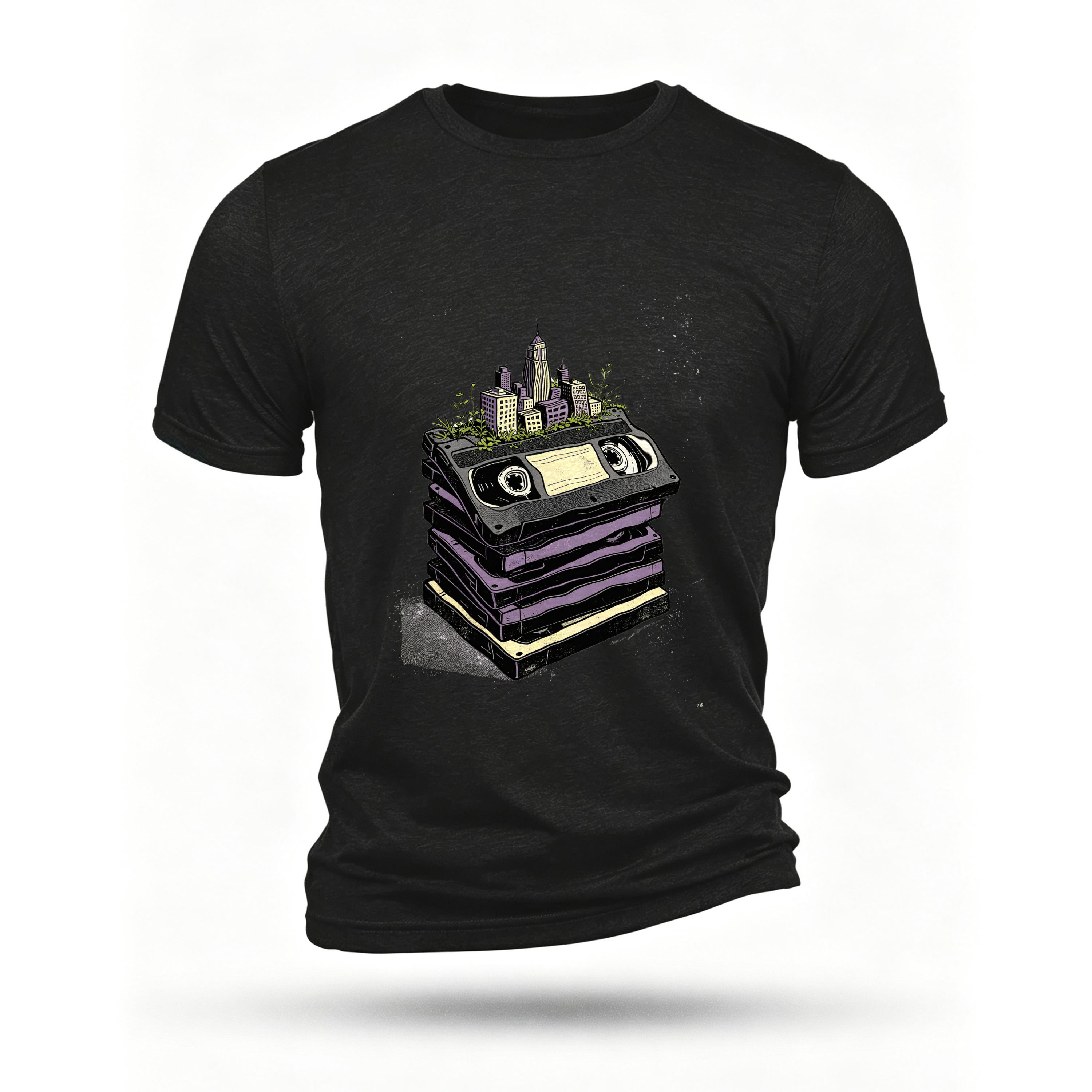 Black T-shirt, front print