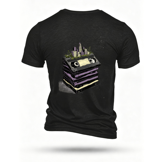 Black T-shirt, back print