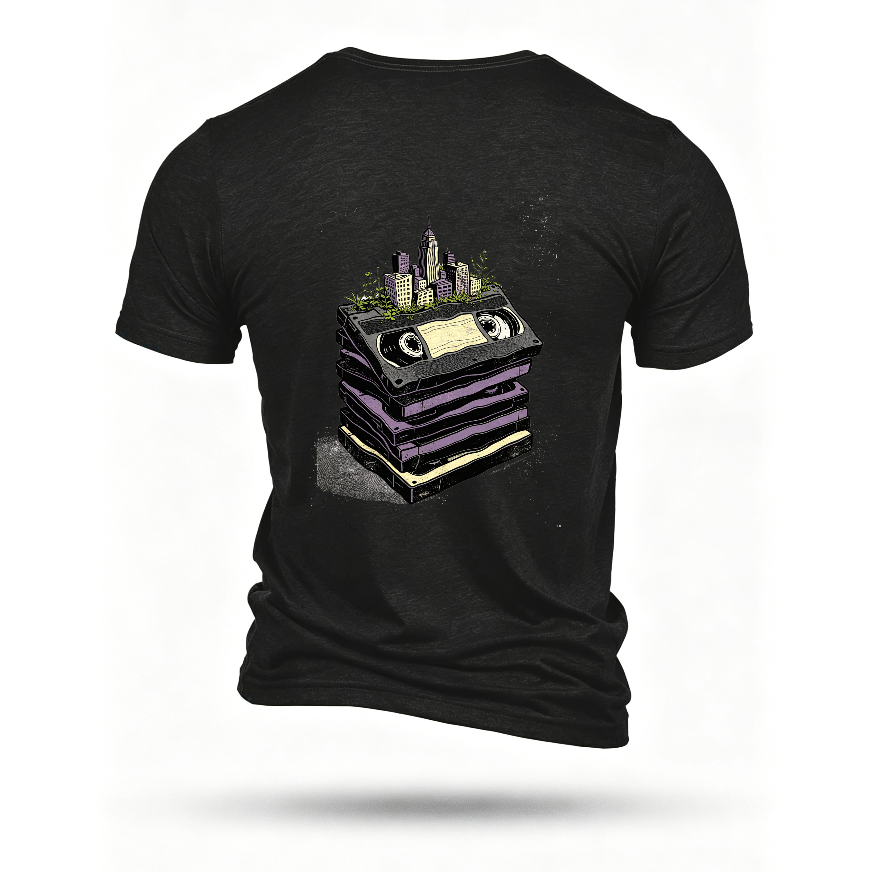 Black T-shirt, back print