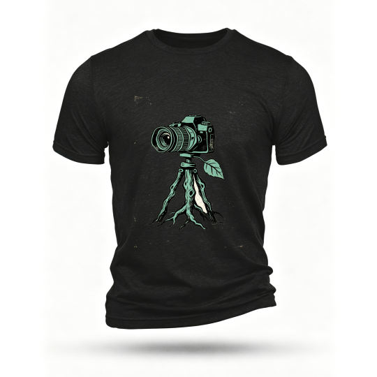 Black T-shirt, front print