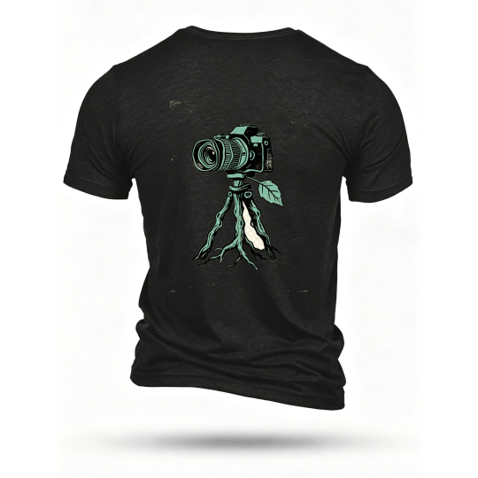 Black T-shirt, back print