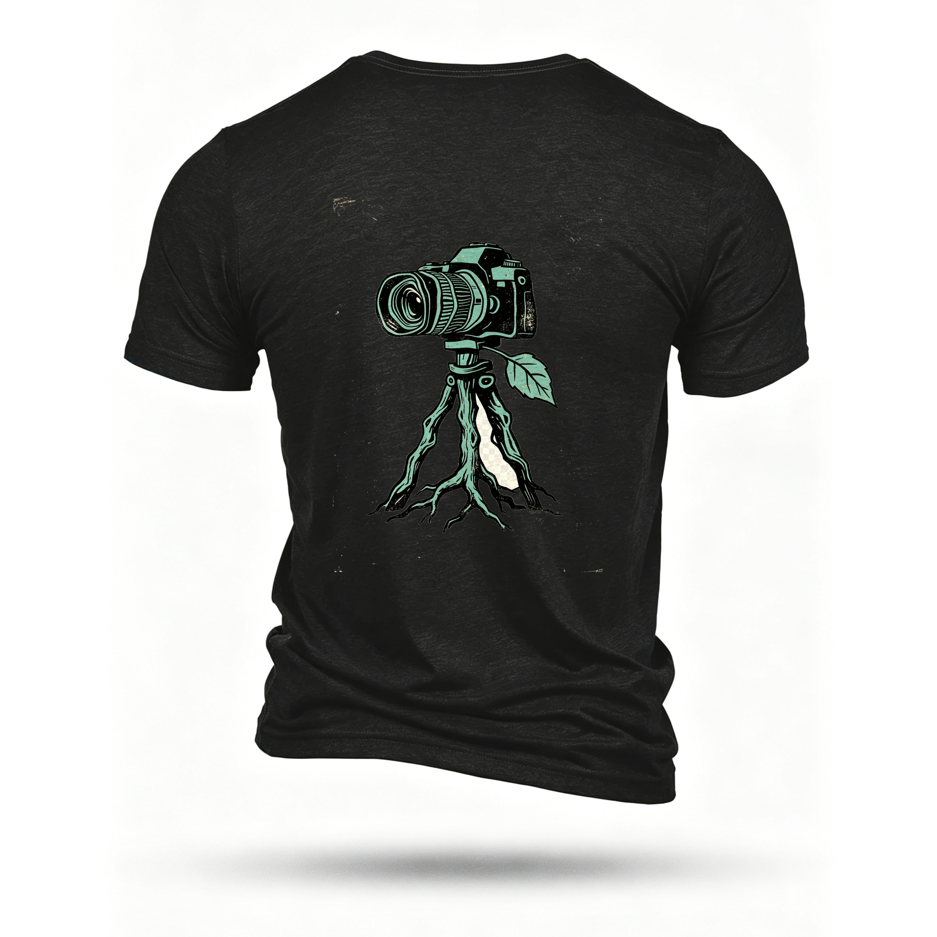 Black T-shirt, back print