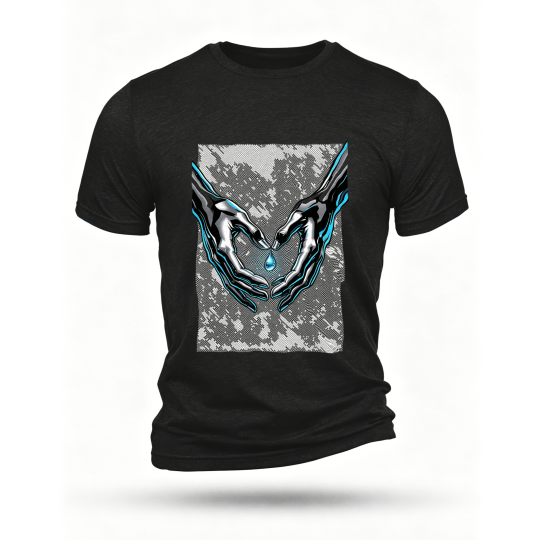 Black T-shirt, front print