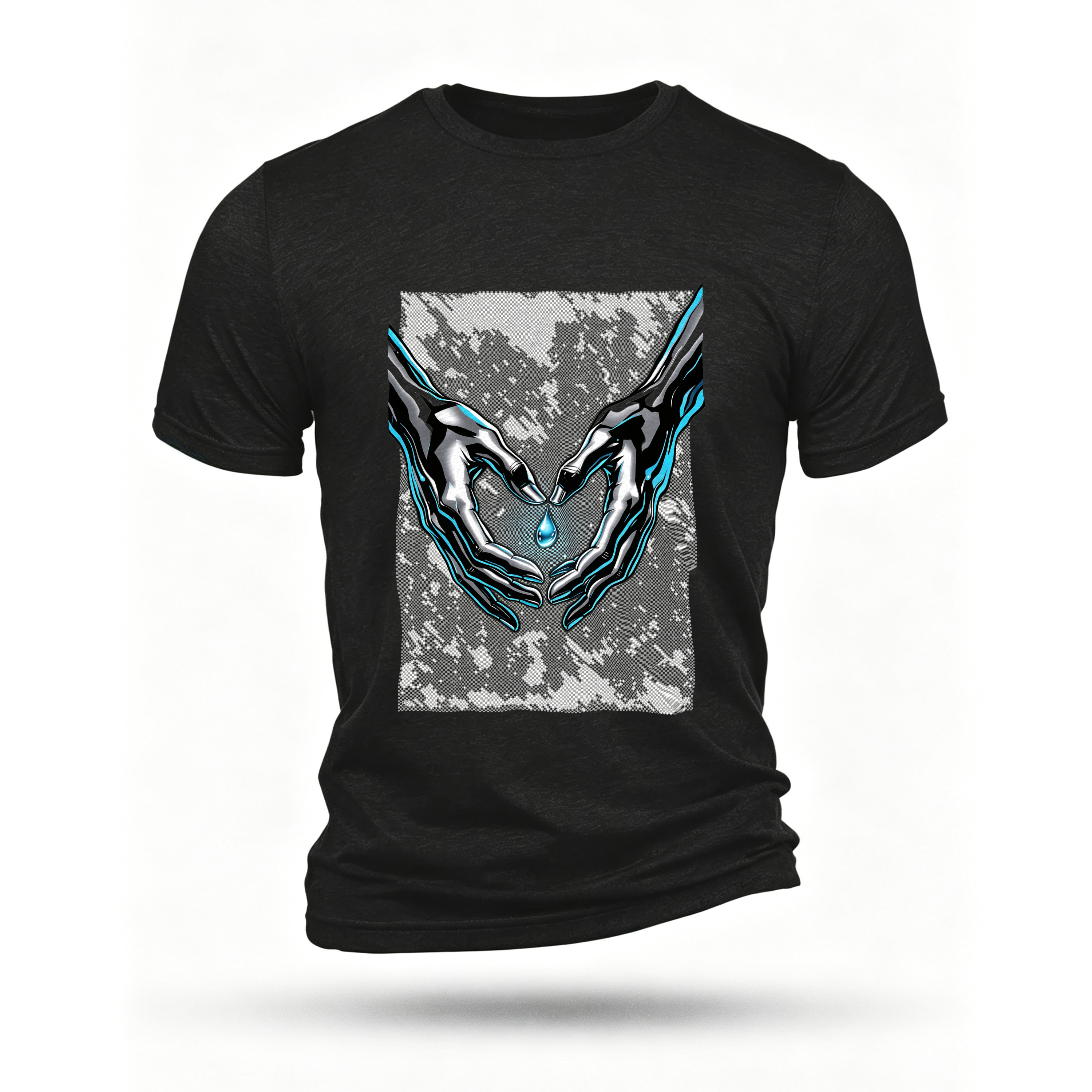 Black T-shirt, front print
