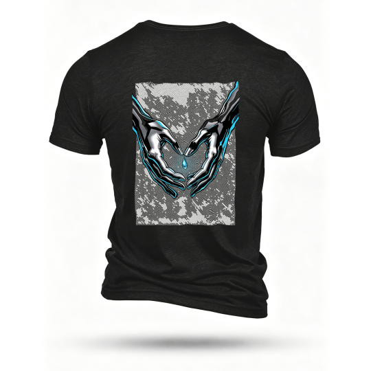 Black T-shirt, back print