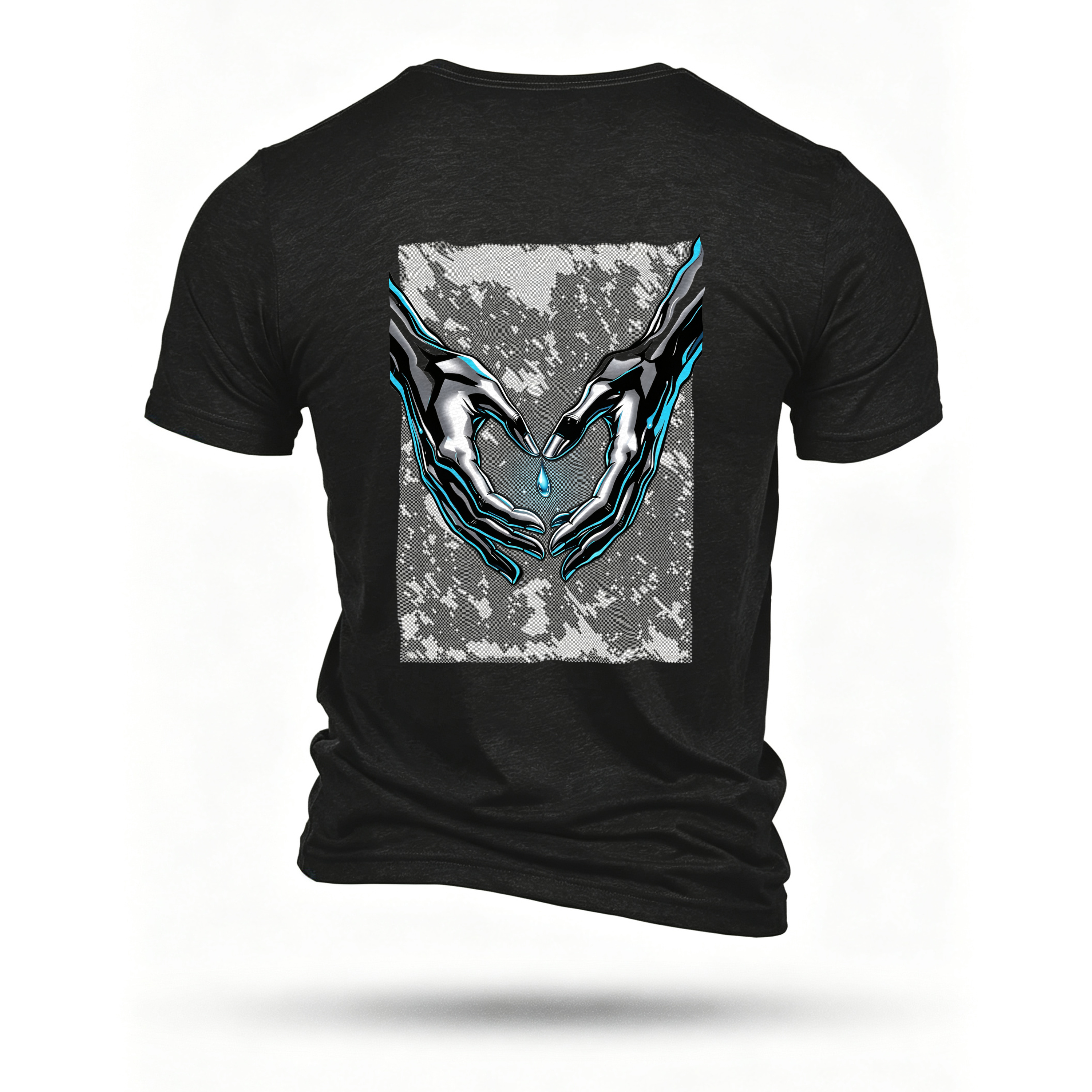 Black T-shirt, back print