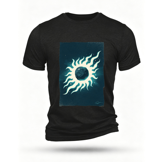 Black T-shirt, front print