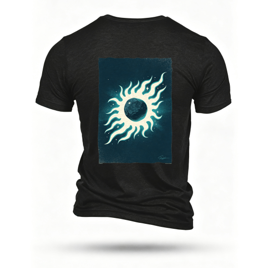 Black T-shirt, back print