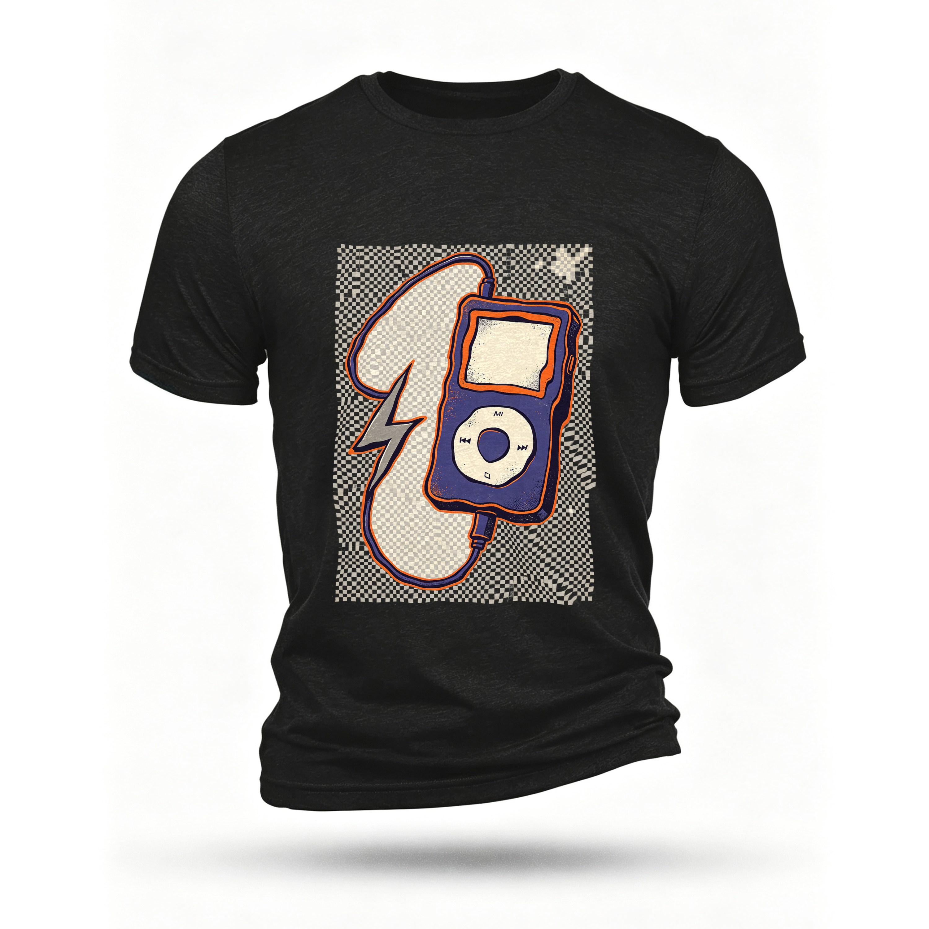 Black T-shirt, front print