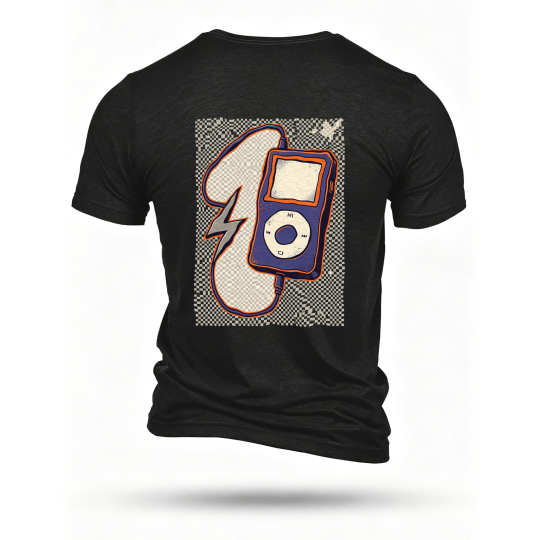 Black T-shirt, back print