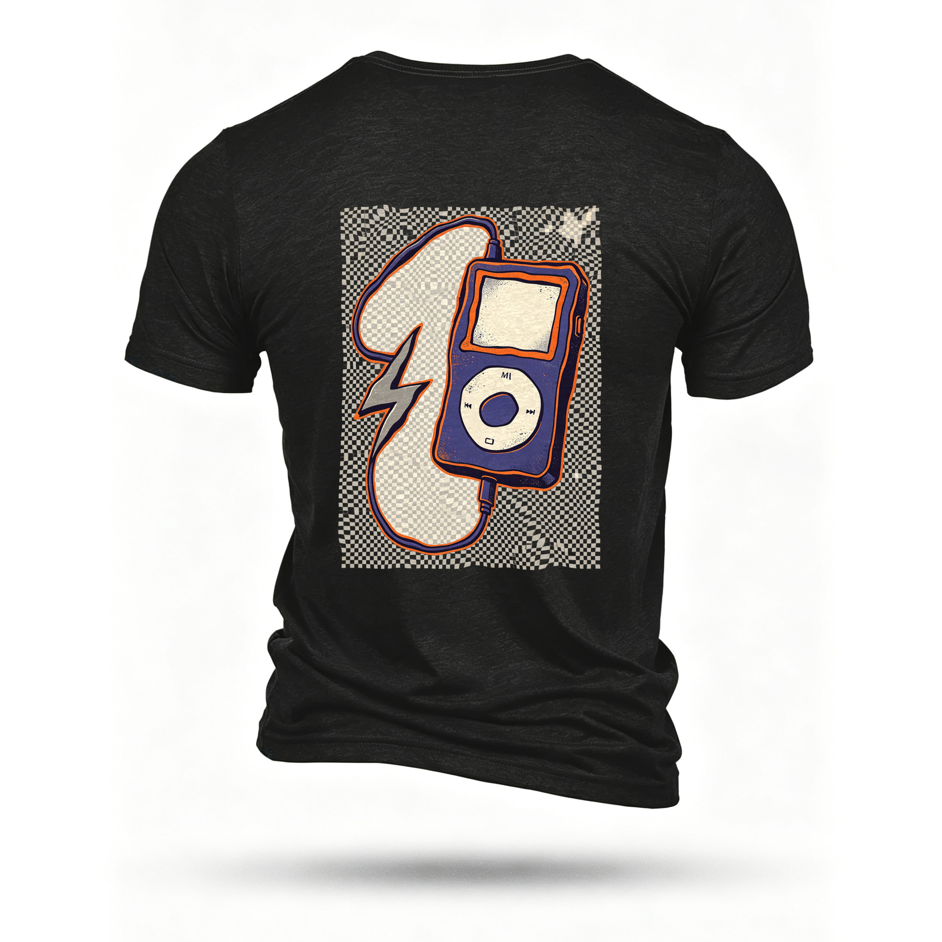 Black T-shirt, back print