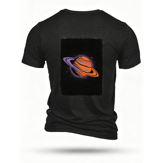 Black T-shirt, back print