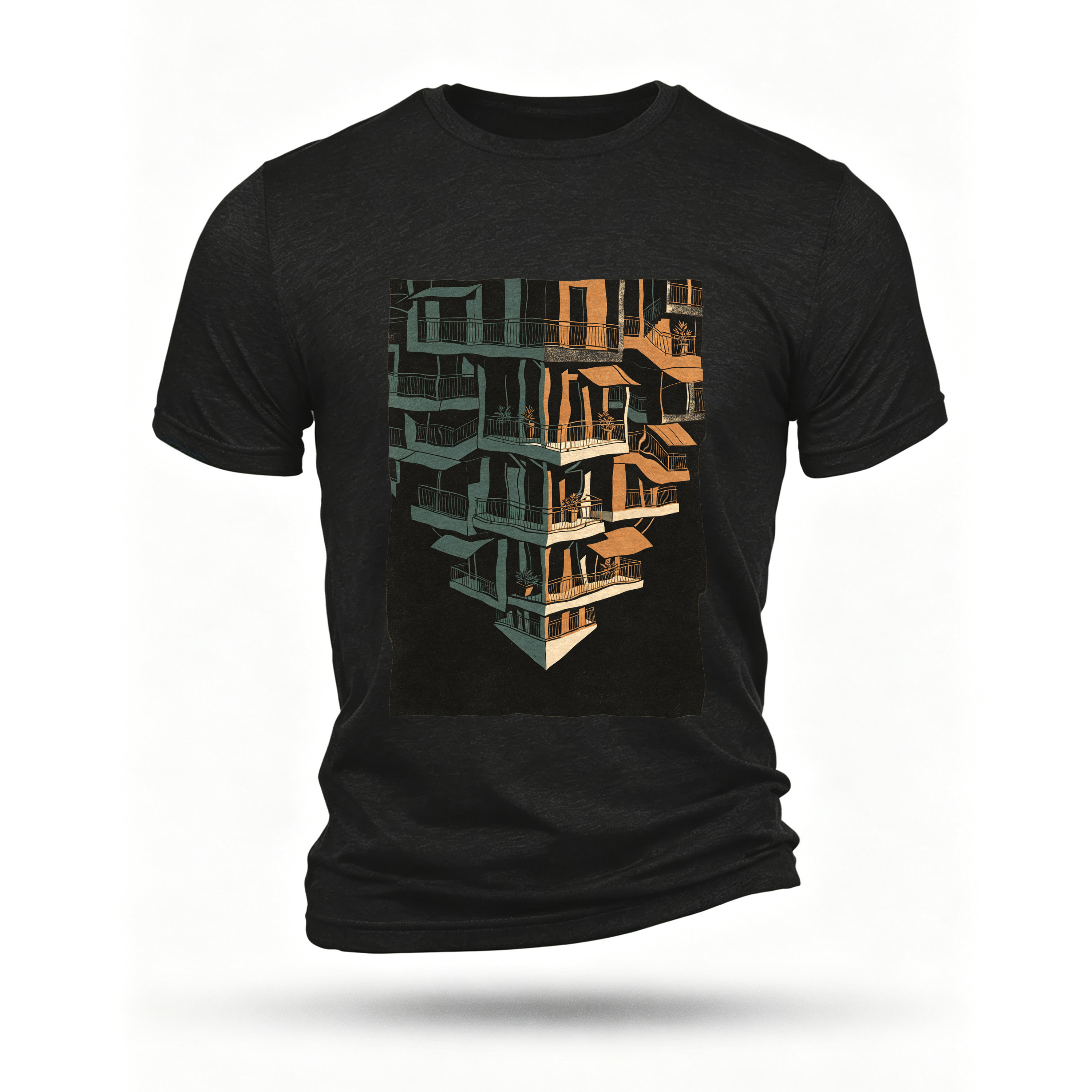Black T-shirt, front print