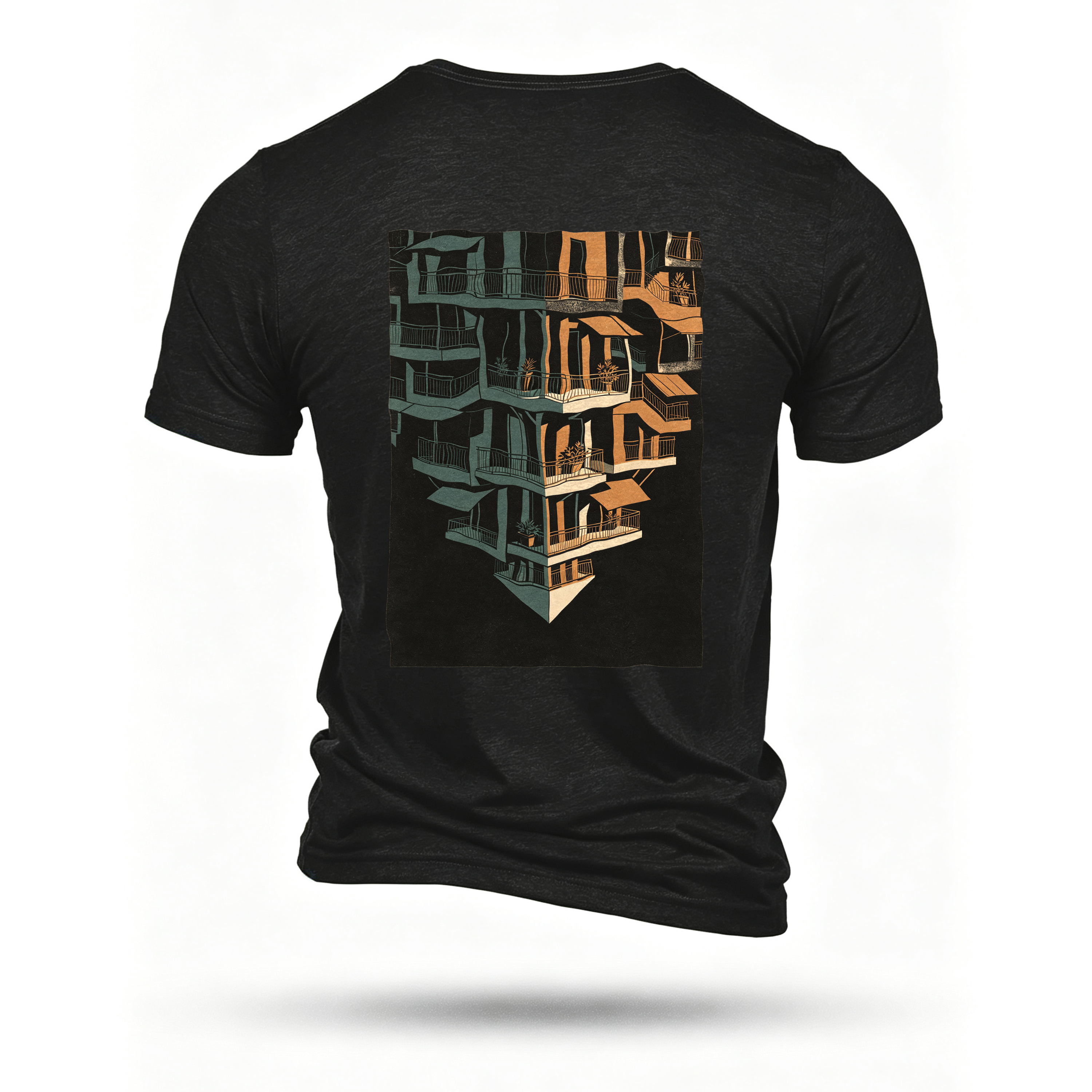 Black T-shirt, back print