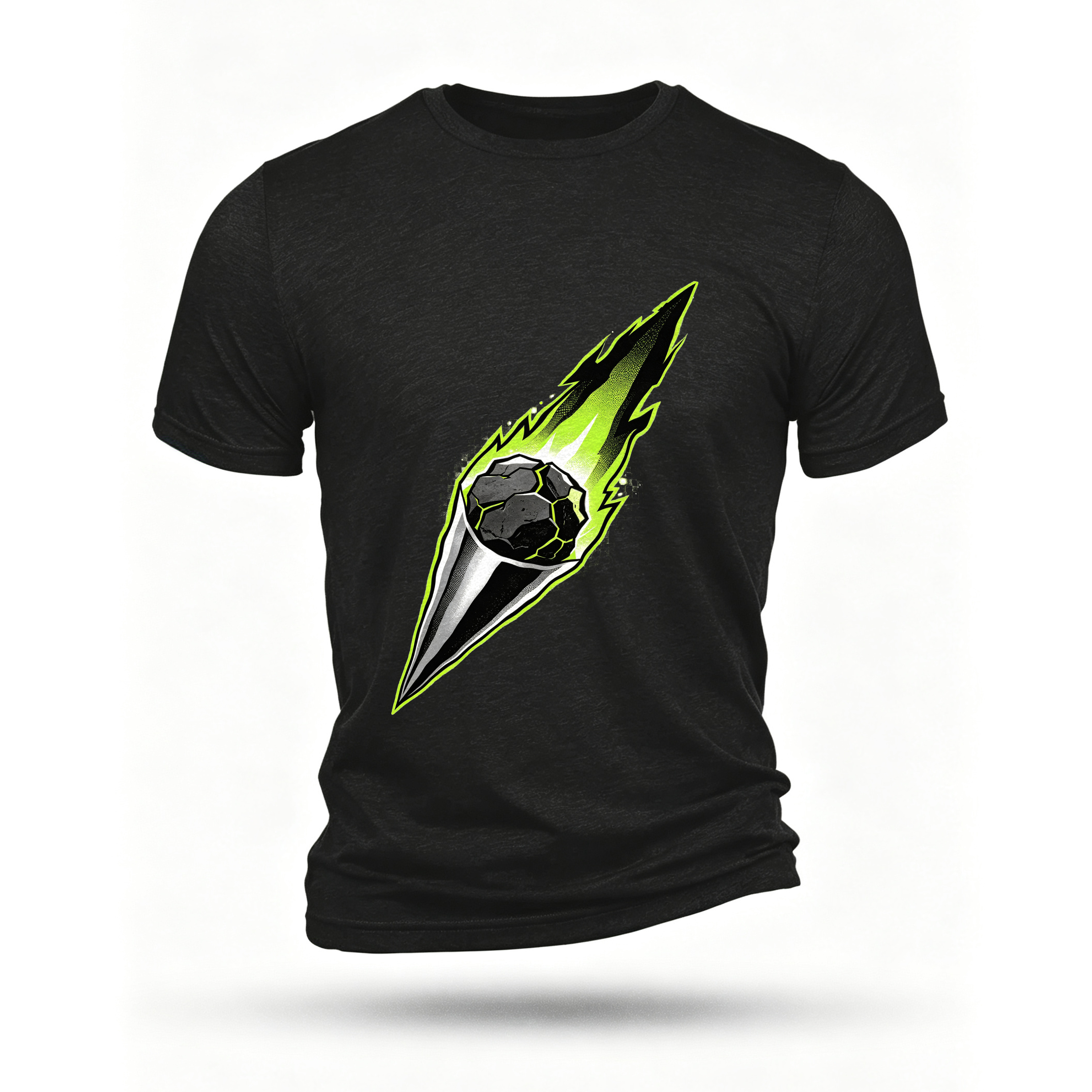 Black T-shirt, front print