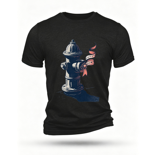 Black T-shirt, front print