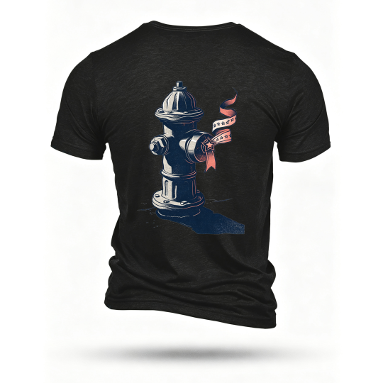 Black T-shirt, back print