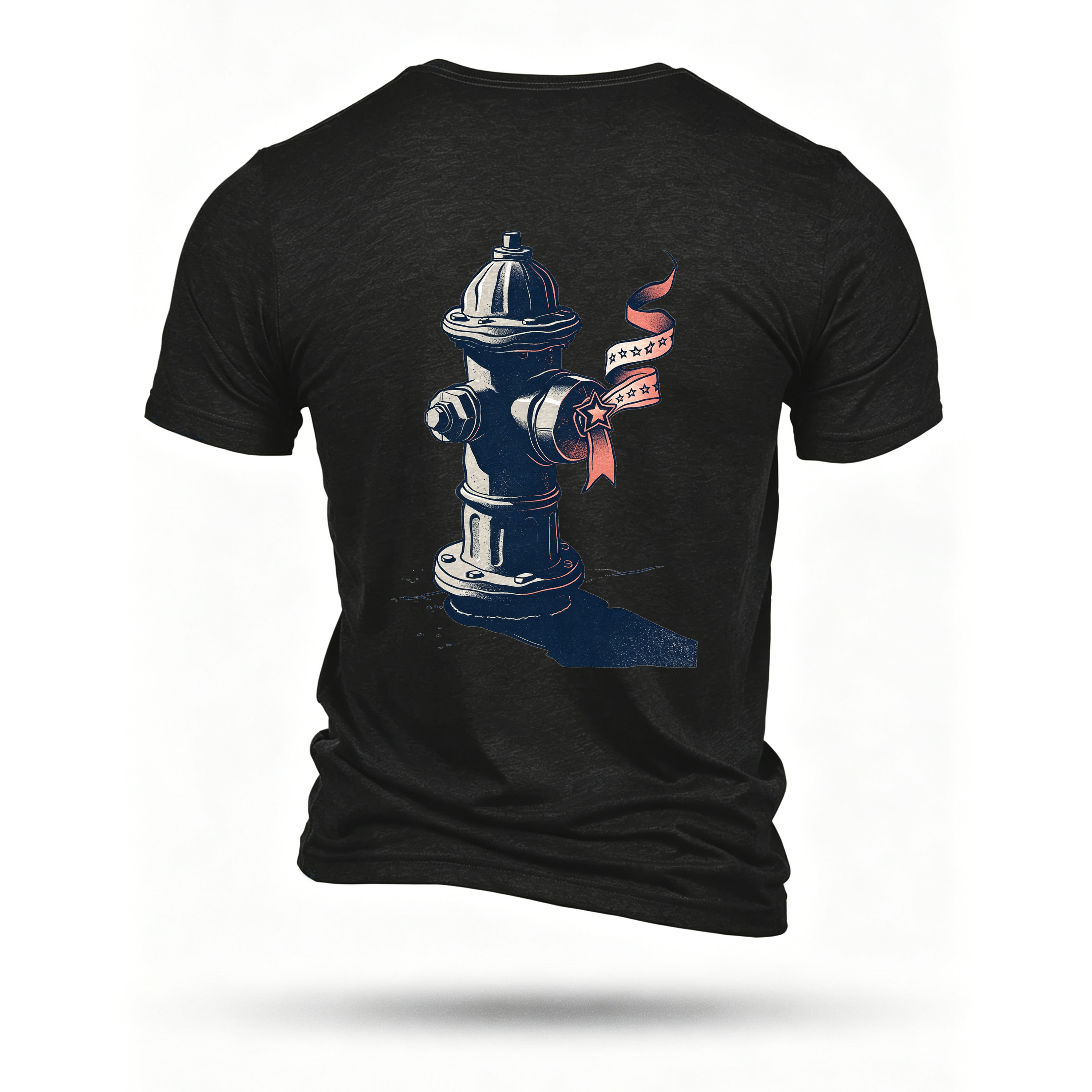 Black T-shirt, back print