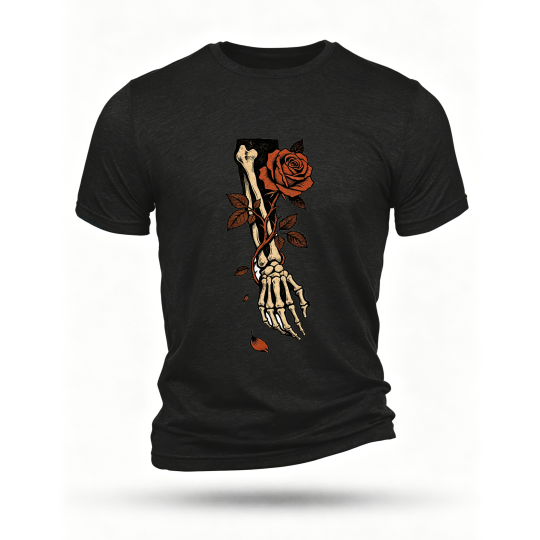 Black T-shirt, front print