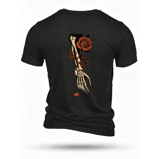 Black T-shirt, back print