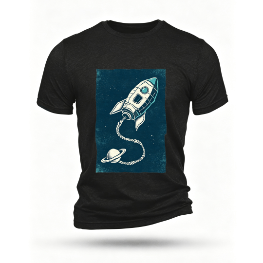 Black T-shirt, front print